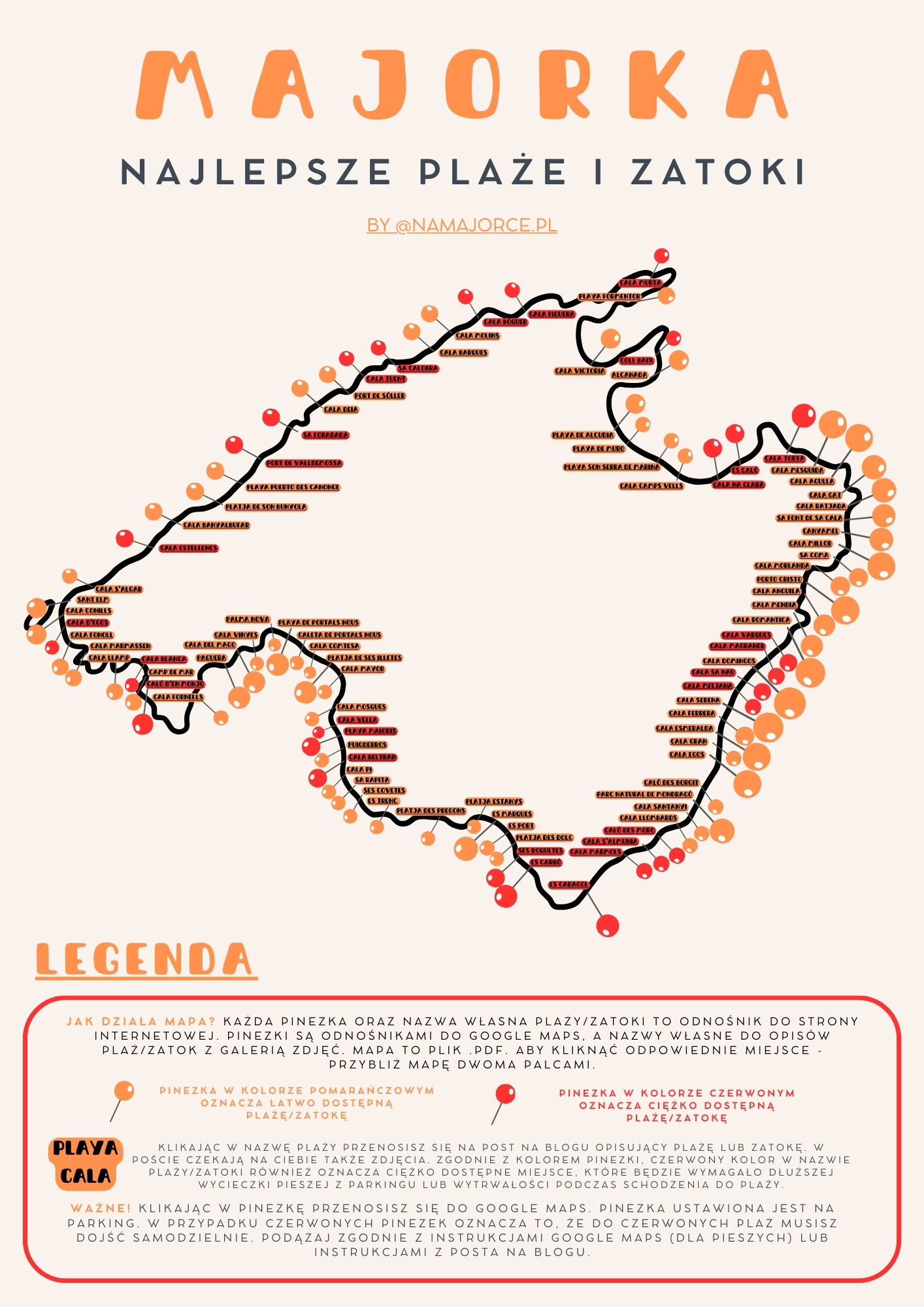 MAPA NAJLEPSZYCH MIEJSC NA MAJORCE NaMajorce Pl