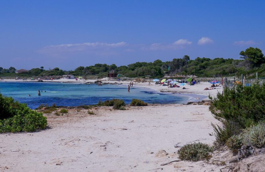 Des Dolc beach – platja des Dolc – south coast of Majorca.