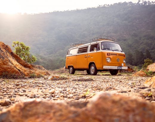 low angle photo of volkswagen kombi